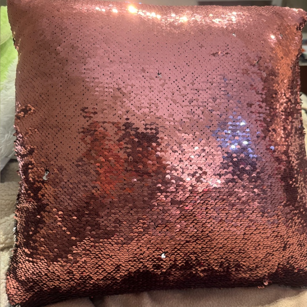 Pink Sequin Throw Pillow. Cover only.